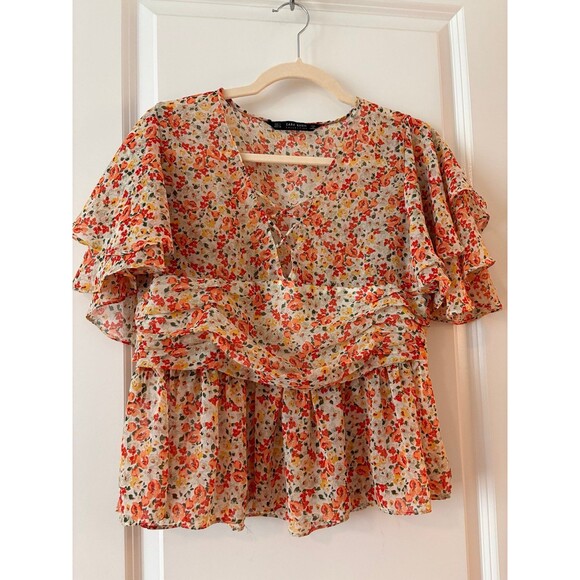 Zara basic collection floral top - Picture 1 of 4